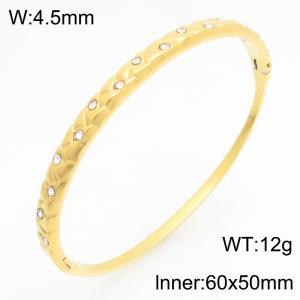 Stainless Steel Stone Bangle - KB211037-KSZ