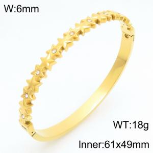 Stainless Steel Stone Bangle - KB211041-KSZ