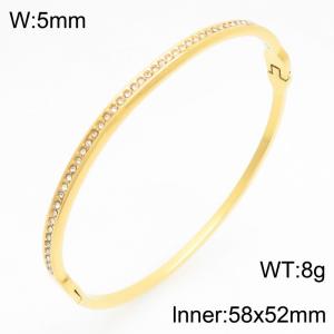 Stainless Steel Stone Bangle - KB211045-KSZ