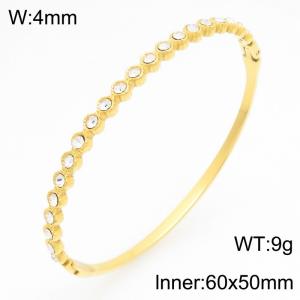 Stainless Steel Stone Bangle - KB211048-KSZ