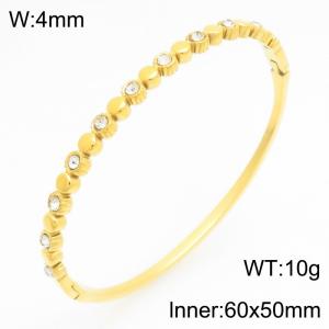 Stainless Steel Stone Bangle - KB211050-KSZ