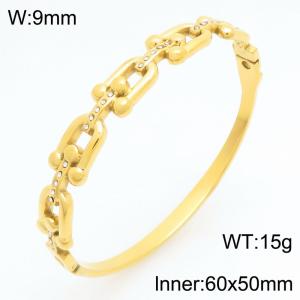 Stainless Steel Stone Bangle - KB211053-KSZ