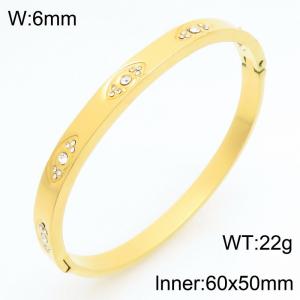 Stainless Steel Stone Bangle - KB211055-KSZ
