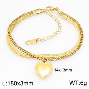 Stainless Steel Gold-plating Bracelet - KB211062-Z