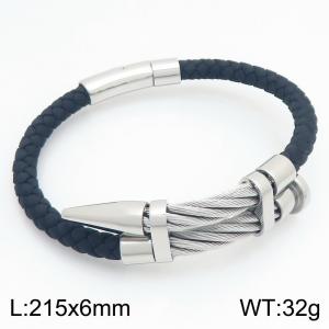 Stainless Steel Leather Bracelet - KB211225-KFC