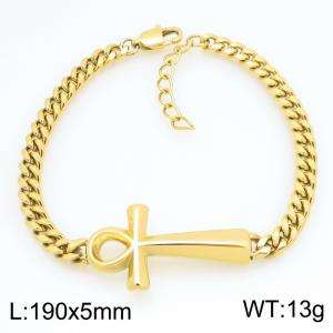 Stainless Steel Gold-plating Bracelet - KB211232-KFC