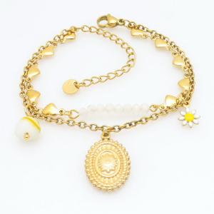 Stainless Steel Gold-plating Bracelet - KB211249-HM