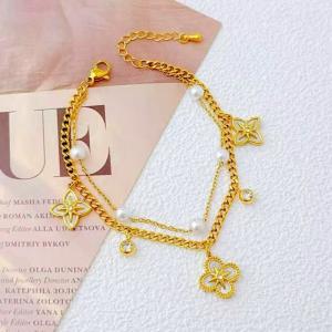 Stainless Steel Gold-plating Bracelet - KB211274-SXSJ