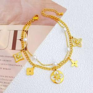 Stainless Steel Gold-plating Bracelet - KB211275-SXSJ