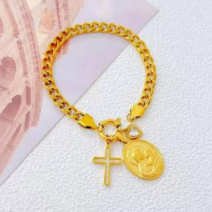 Stainless Steel Gold-plating Bracelet - KB211276-SXSJ