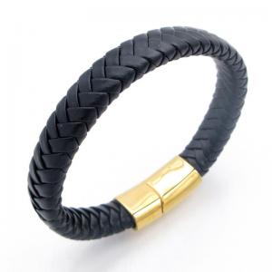 Stainless Steel Leather Bracelet - KB212184-JZ
