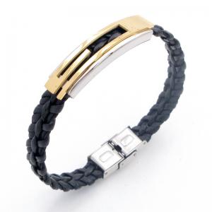 Stainless Steel Leather Bracelet - KB212213-JZ
