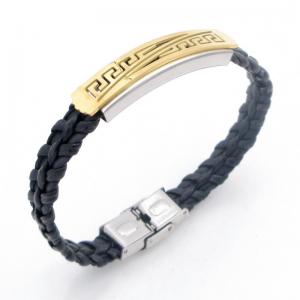 Stainless Steel Leather Bracelet - KB212219-JZ