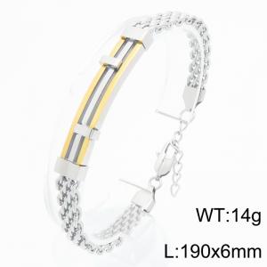 Stainless Steel Gold-plating Bracelet - KB212526-KFC