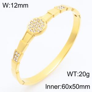 Stainless Steel Stone Bangle - KB213062-KSZ