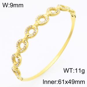 Stainless Steel Stone Bangle - KB213064-KSZ