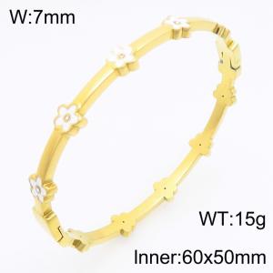 Stainless Steel Stone Bangle - KB213069-KSZ