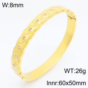 Stainless Steel Stone Bangle - KB213070-KSZ