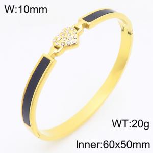 Stainless Steel Stone Bangle - KB213071-KSZ