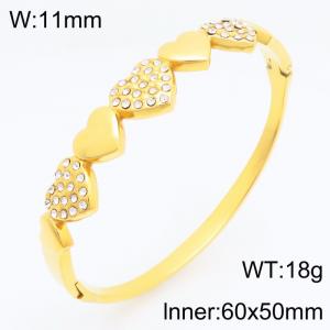 Stainless Steel Stone Bangle - KB213081-KSZ