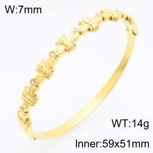 Stainless Steel Stone Bangle - KB213089-KSZ