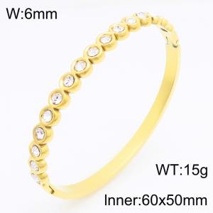 Stainless Steel Stone Bangle - KB213090-KSZ
