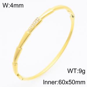 Stainless Steel Stone Bangle - KB213098-KSZ