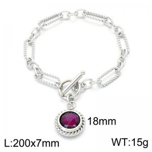 Stainless Steel Stone Bracelet - KB214006-Z