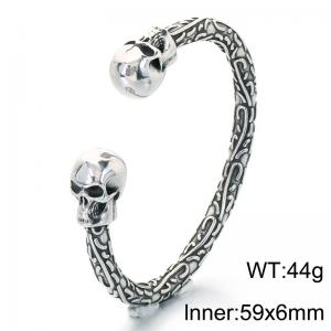 Stainless Skull Bangle - KB214288-LU