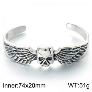 Stainless Skull Bangle - KB214382-LU