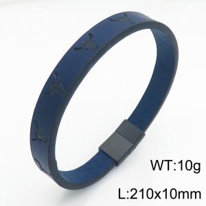 Stainless Steel Leather Bracelet - KB214763-SJ