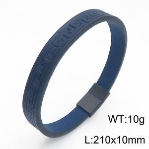 Stainless Steel Leather Bracelet - KB214798-SJ