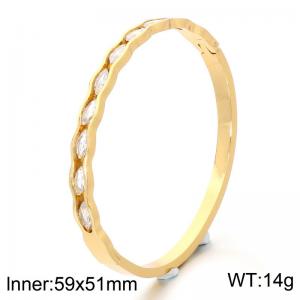 Stainless Steel Stone Bangle - KB214862-SP