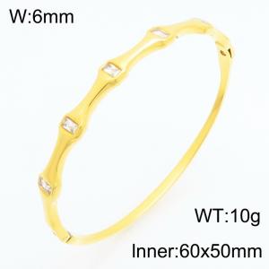 Stainless steel water crystal bracelet with gold plating, suitable for daily wear by women - KB215271-KSZ