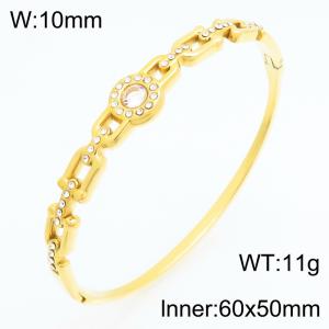 Stainless steel water crystal bracelet with gold plating, suitable for daily wear by women - KB215275-KSZ