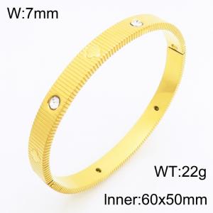 Stainless steel water crystal bracelet with gold plating, suitable for daily wear by women - KB215276-KSZ