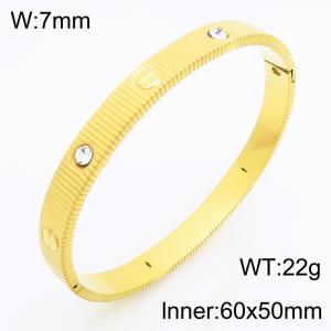 Stainless steel water crystal bracelet with gold plating, suitable for daily wear by women - KB215278-KSZ