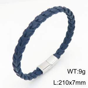 Stainless Steel Leather Bracelet - KB215419-JR