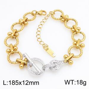 Stainless Steel Stone Bracelet - KB216176-SP