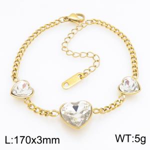 Stainless Steel Stone Bracelet - KB216181-SP