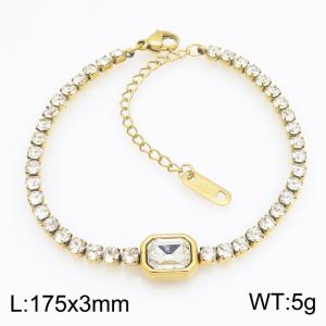 Stainless Steel Stone Bracelet - KB216187-SP