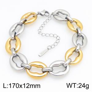 Stainless Steel Gold-plating Bracelet - KB216193-SP