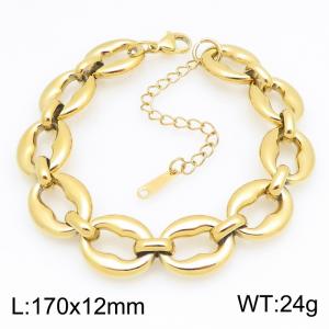 Stainless Steel Gold-plating Bracelet - KB216194-SP