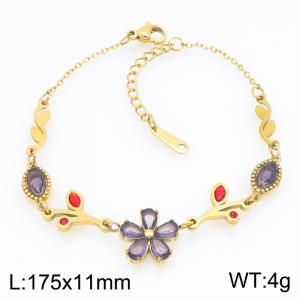Stainless Steel Stone Bracelet - KB216200-SP