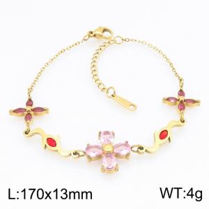 Stainless Steel Stone Bracelet - KB216203-SP