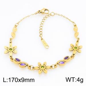 Stainless Steel Stone Bracelet - KB216204-SP
