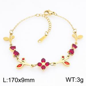 Stainless Steel Stone Bracelet - KB216206-SP