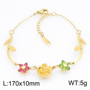 Stainless Steel Stone Bracelet - KB216209-SP