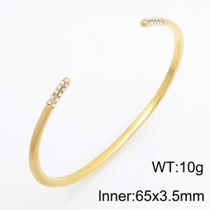 Stainless Steel Stone Bangle - KB216217-SP