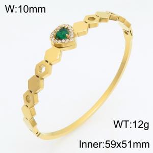 Stainless Steel Stone Bangle - KB216249-SP